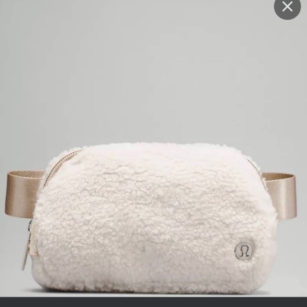 Lululemon White Fleece Belt Bag